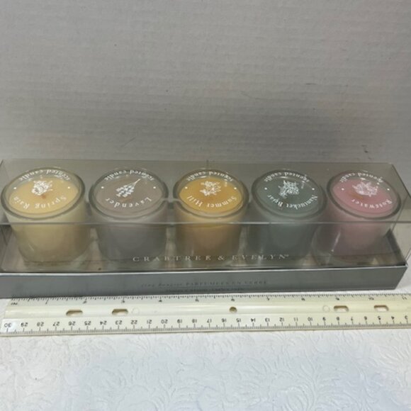 Crabtree & Evelyn Five (5) Fragranced Votives in Glass Candles 1.35"x1.75" NEW - Picture 14 of 14